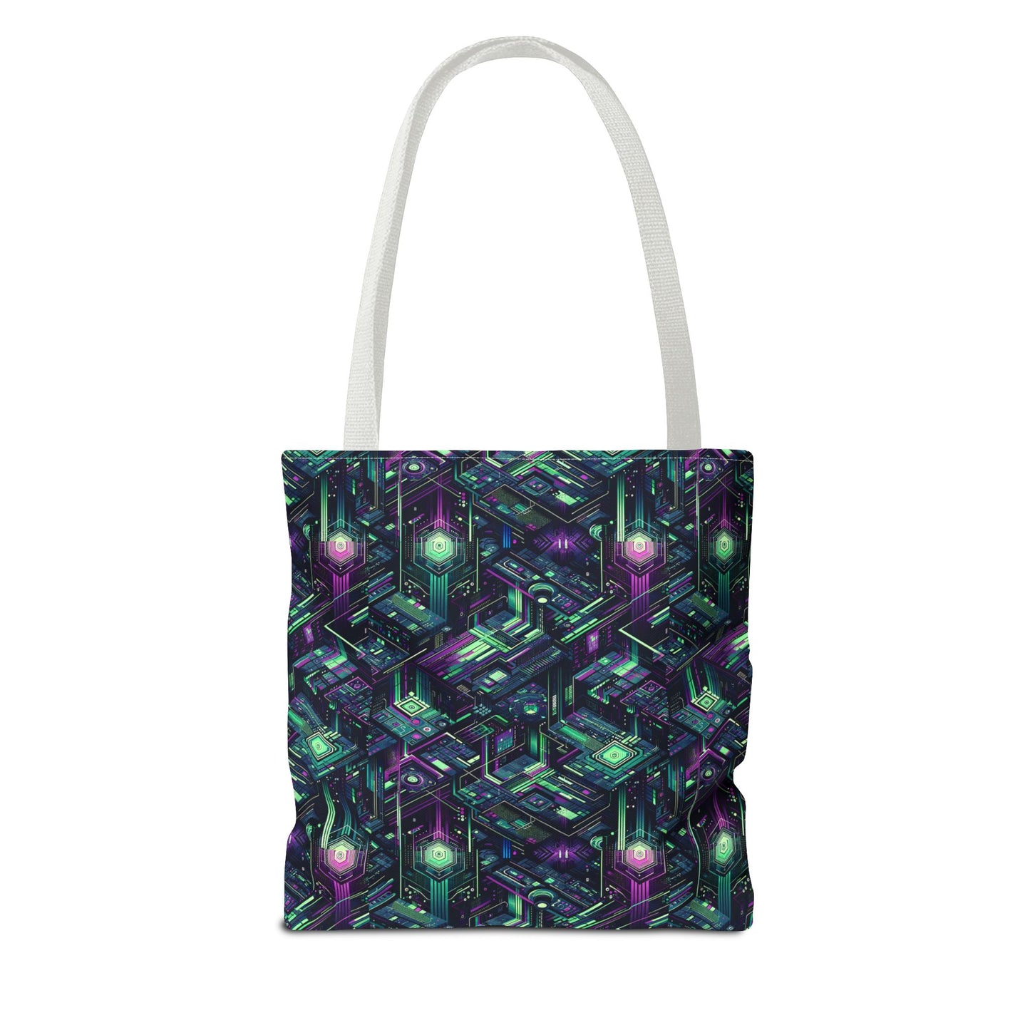 Tech Noir Aesthetics Tech-Forward Urban Dystopia Tote Bag - 8404 Design-43
