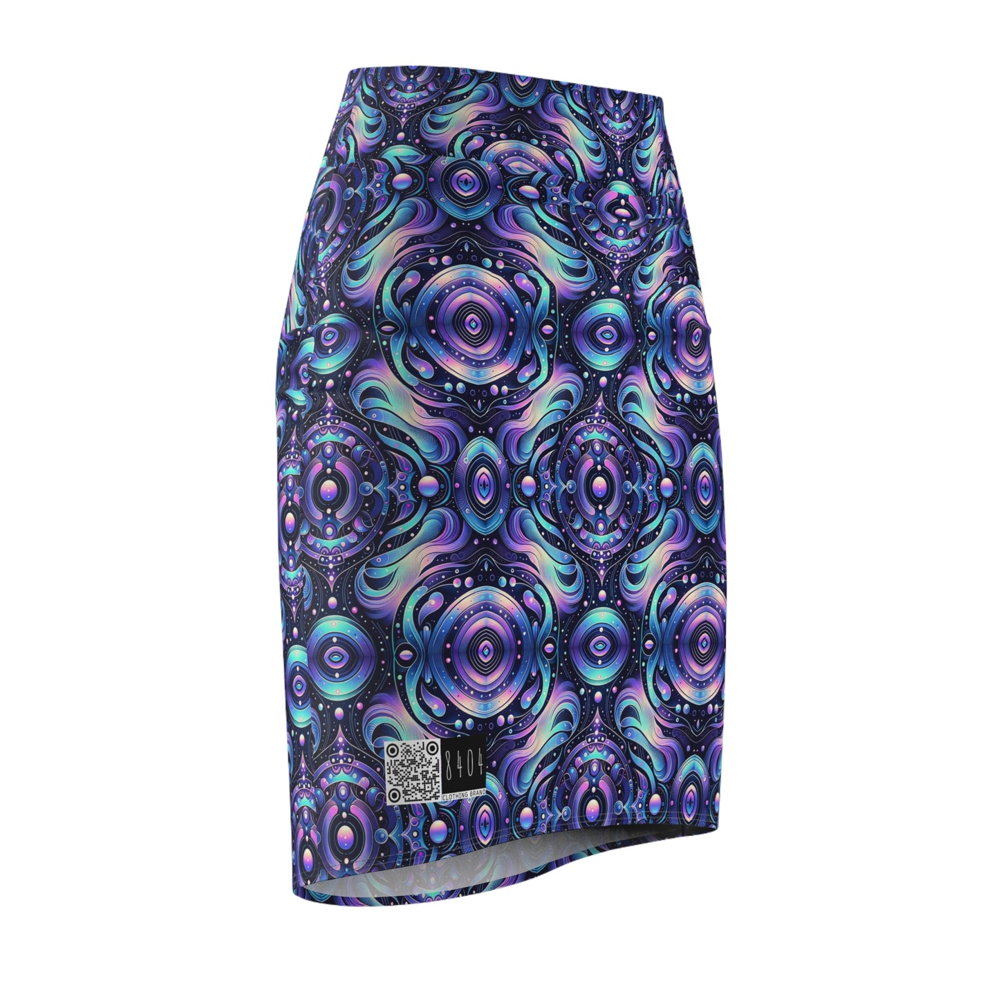 Iridescent Tech Fusion Tech-Forward Streetwear Women's Pencil Skirt - 8404 Design-62