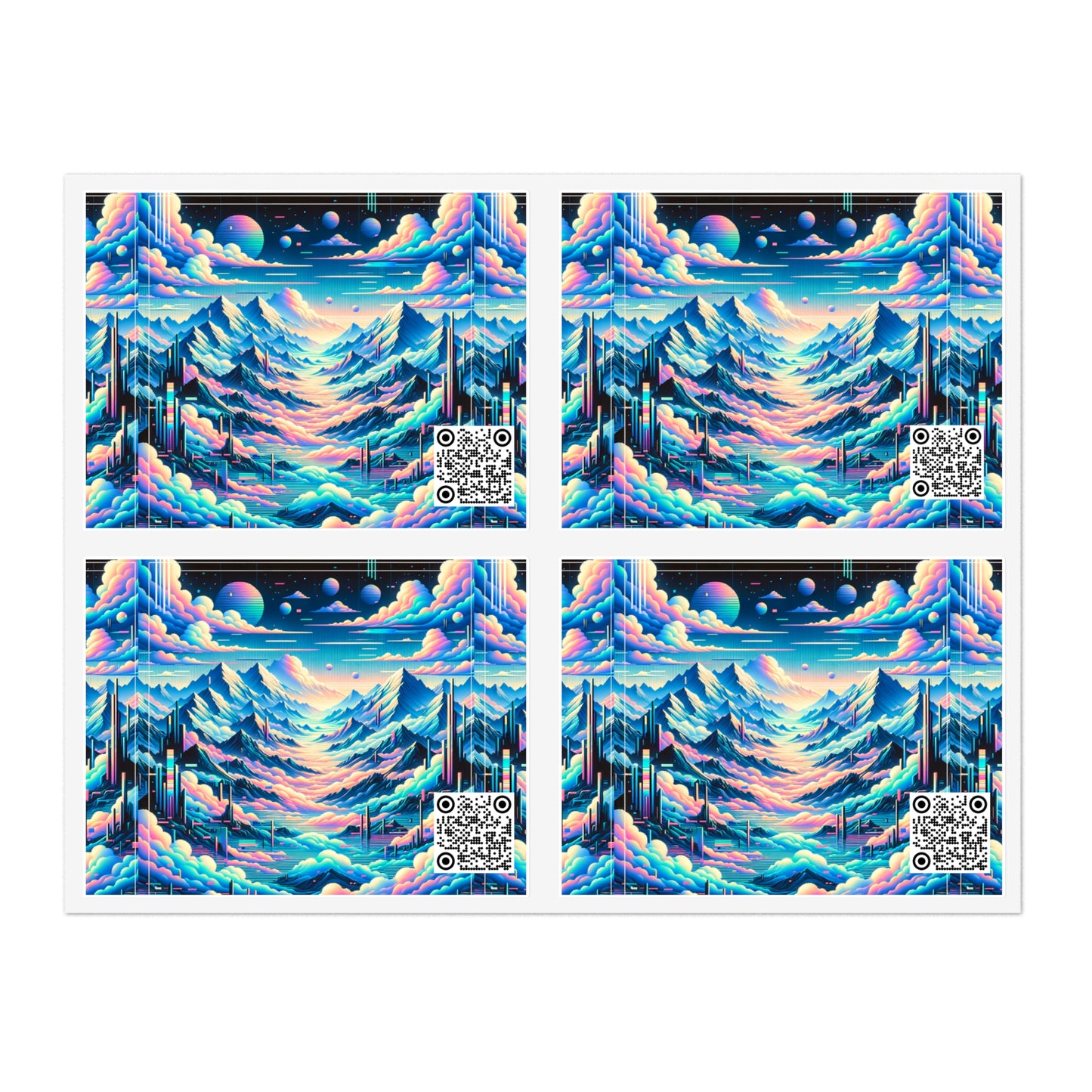Digital Dreamscapes Digitally-Inspired Streetwear With a Dreamy, Surreal Twist Sticker Sheets - 8404 Design-69