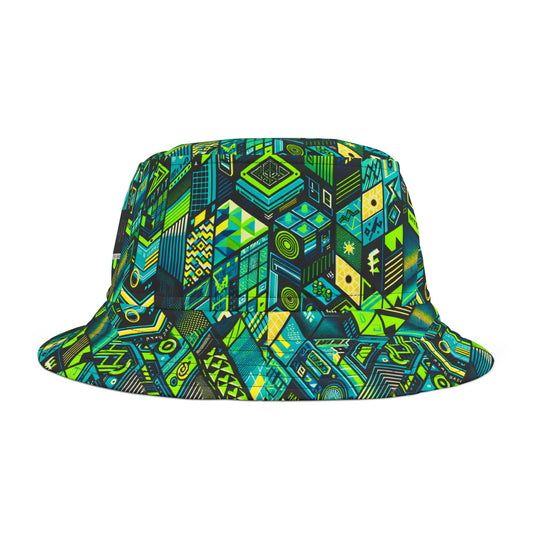 Tech-Infused Neon Tech-Forward Streetwear Bucket Hat - 8404 Design-61