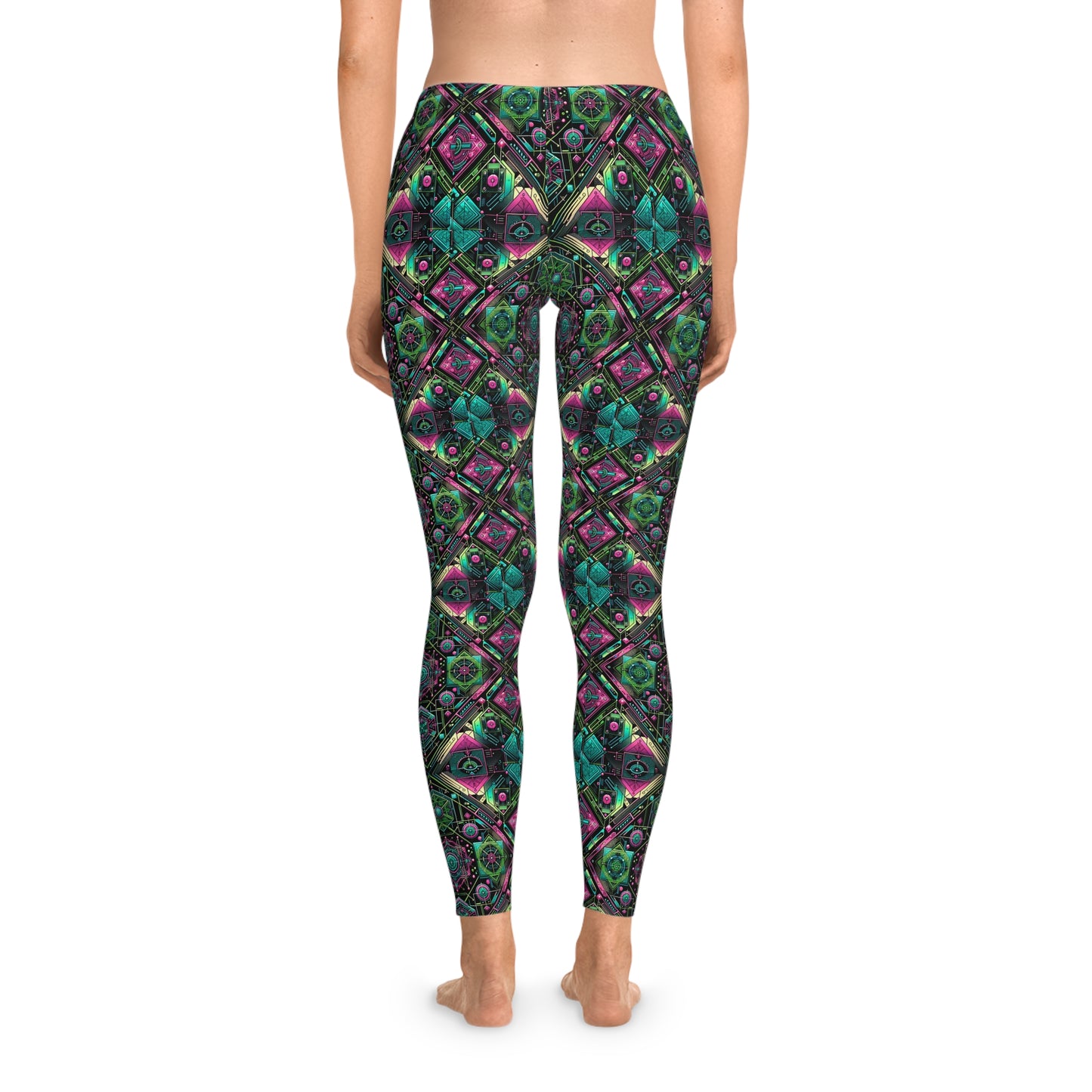 Tech-Infused Graphics Tech-Forward Streetwear Stretch Leggings - 8404 Design-45