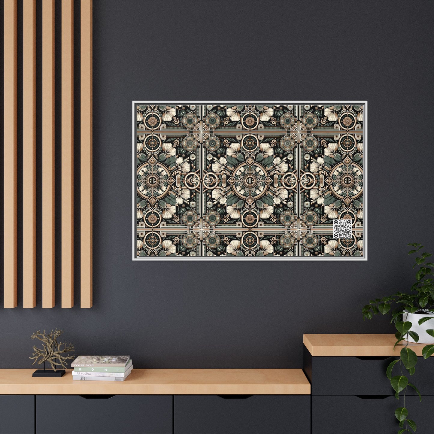 Cyber Garden Party Tech Garden Extravaganza Matte Canvas, Framed (multi-Color) - 8404 Design-66 A