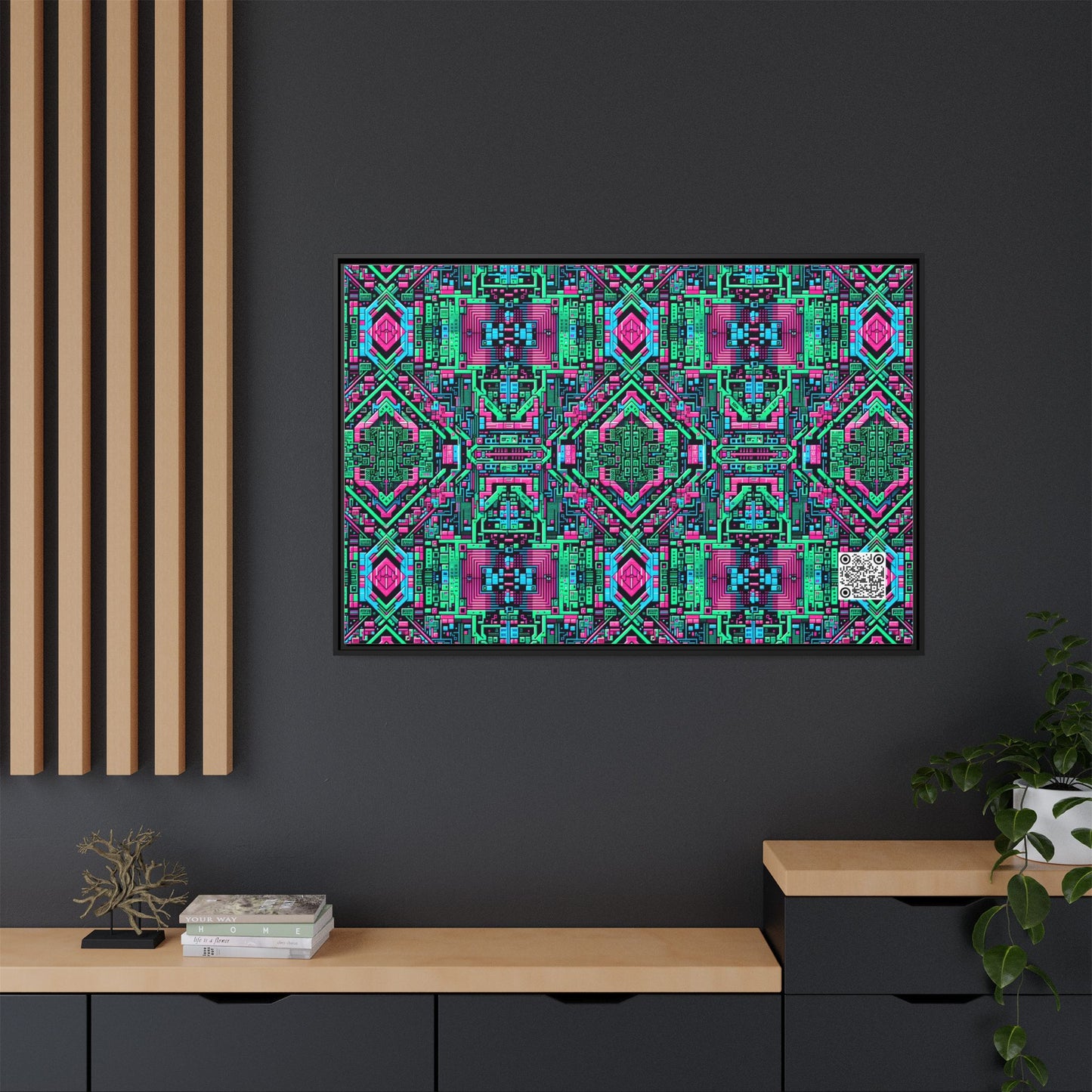 Digital Glitch Vibes Tech-Inspired Streetwear Matte Canvas, Framed (multi-Color) - 8404 Design-71 A