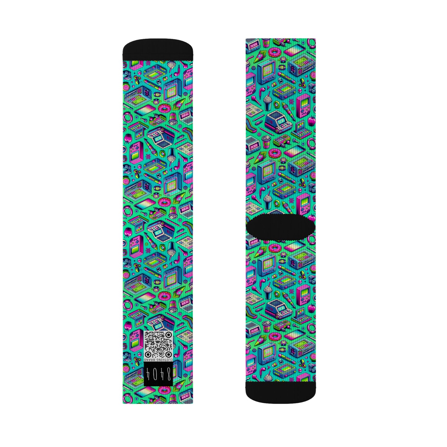 Y2k Revival Nostalgic Futurism Sublimation Socks - 8404 Design-48