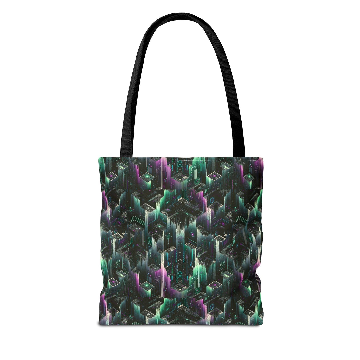 Tech Noir Aesthetics Tech-Forward Urban Dystopia Tote Bag - 8404 Design-44
