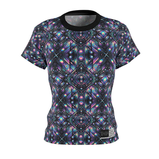 Galactic Hues Tech-Forward Cosmic Fusion Women's Cut & Sew Tee - 8404 Design-58