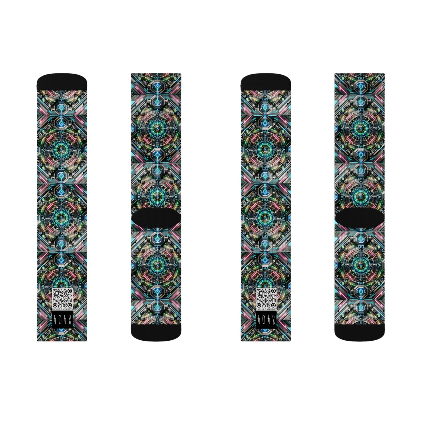 Tech-Infused Futurism Futuristic Tech Sublimation Socks - 8404 Design-53