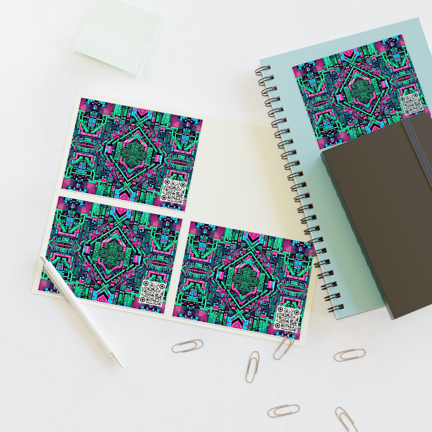 Digital Glitch Vibes Tech-Inspired Streetwear Sticker Sheets - 8404 Design-71