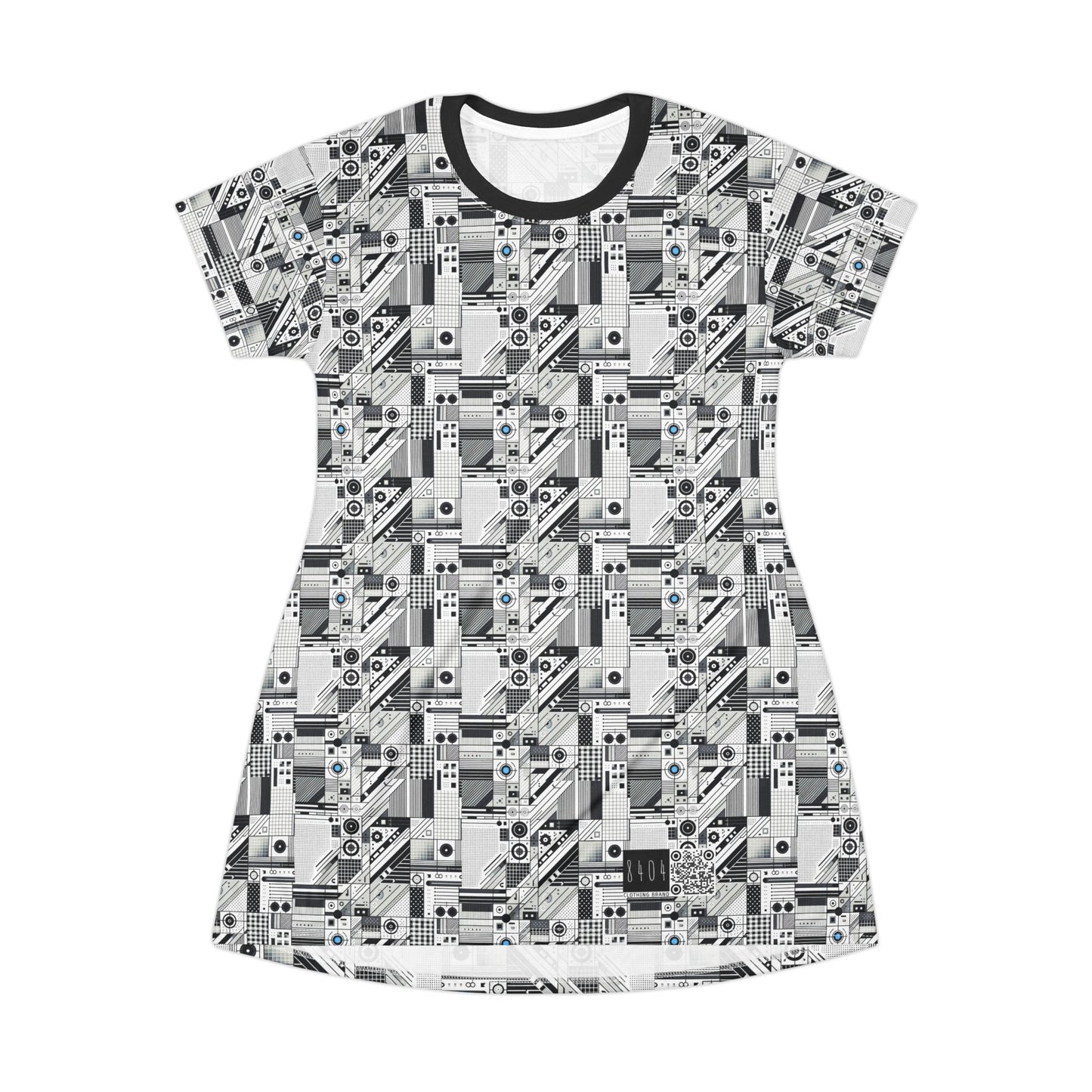 Digital Minimalism Minimalist Tech T-Shirt Dress - 8404 Design-52