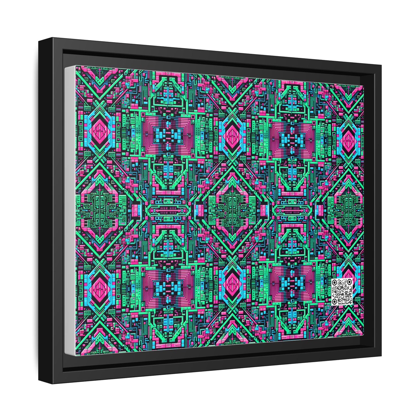 Digital Glitch Vibes Tech-Inspired Streetwear Matte Canvas, Framed (multi-Color) - 8404 Design-71 A
