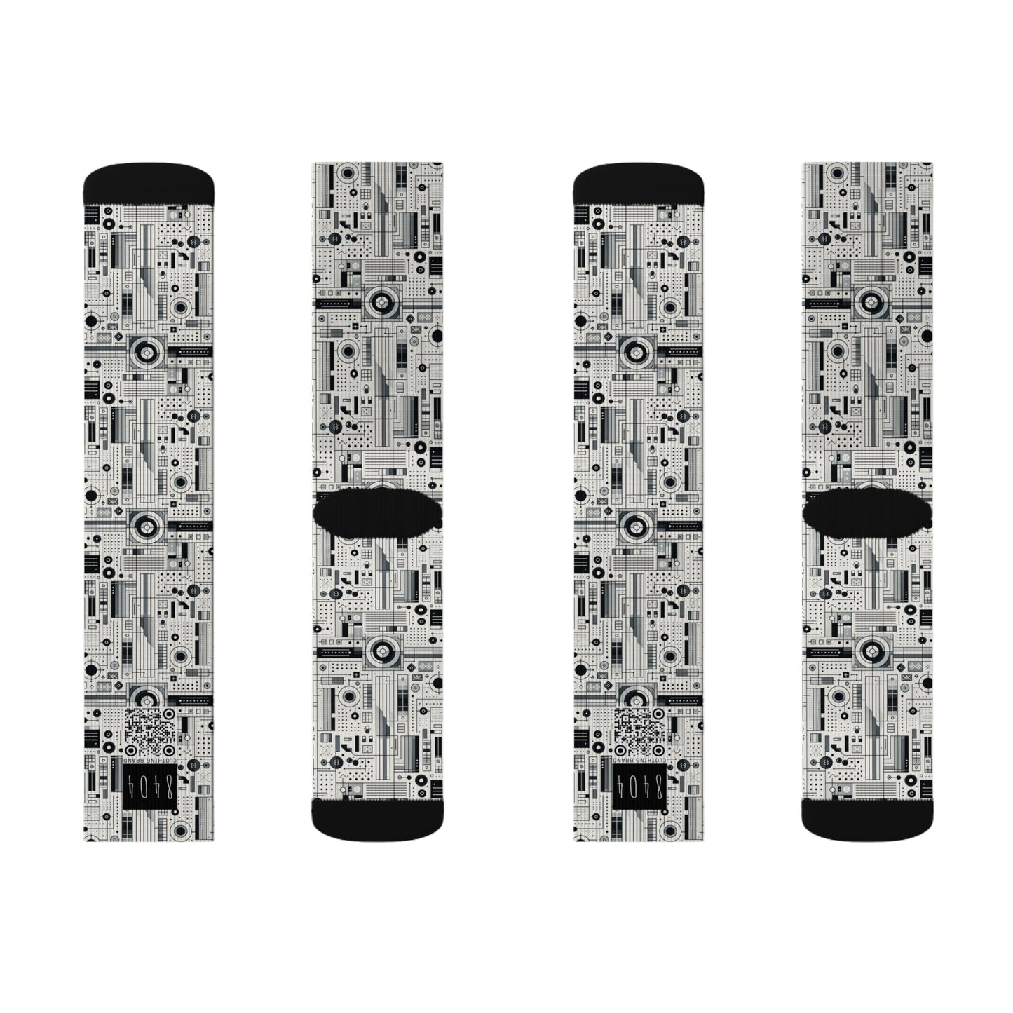 Digital Minimalism Minimalist Tech Sublimation Socks - 8404 Design-53