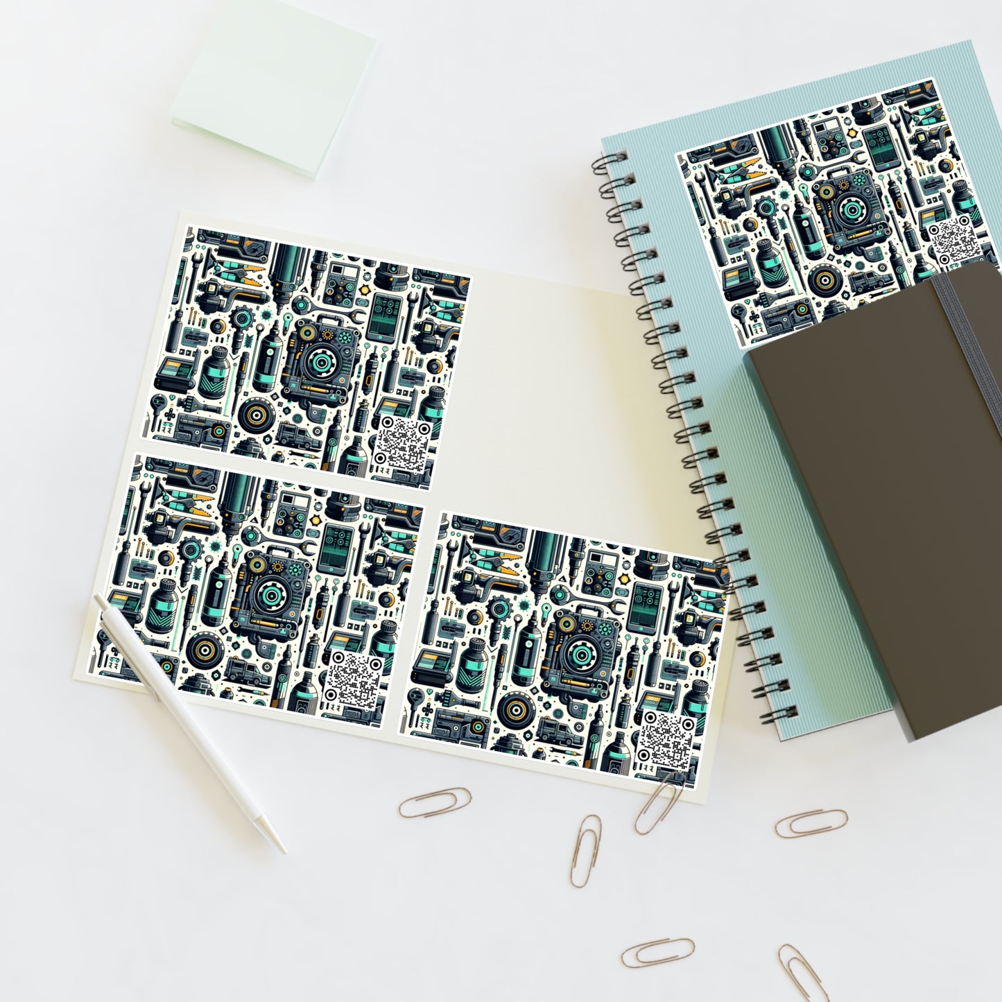Tech Utility Fusion Modern Tech Streetwear Sticker Sheets - 8404 Design-53