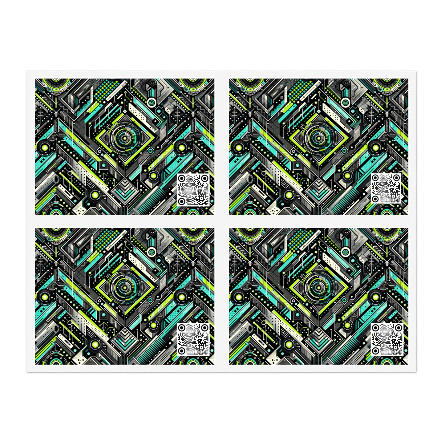 Tech-Infused Graphics Tech-Forward Streetwear Sticker Sheets - 8404 Design-53