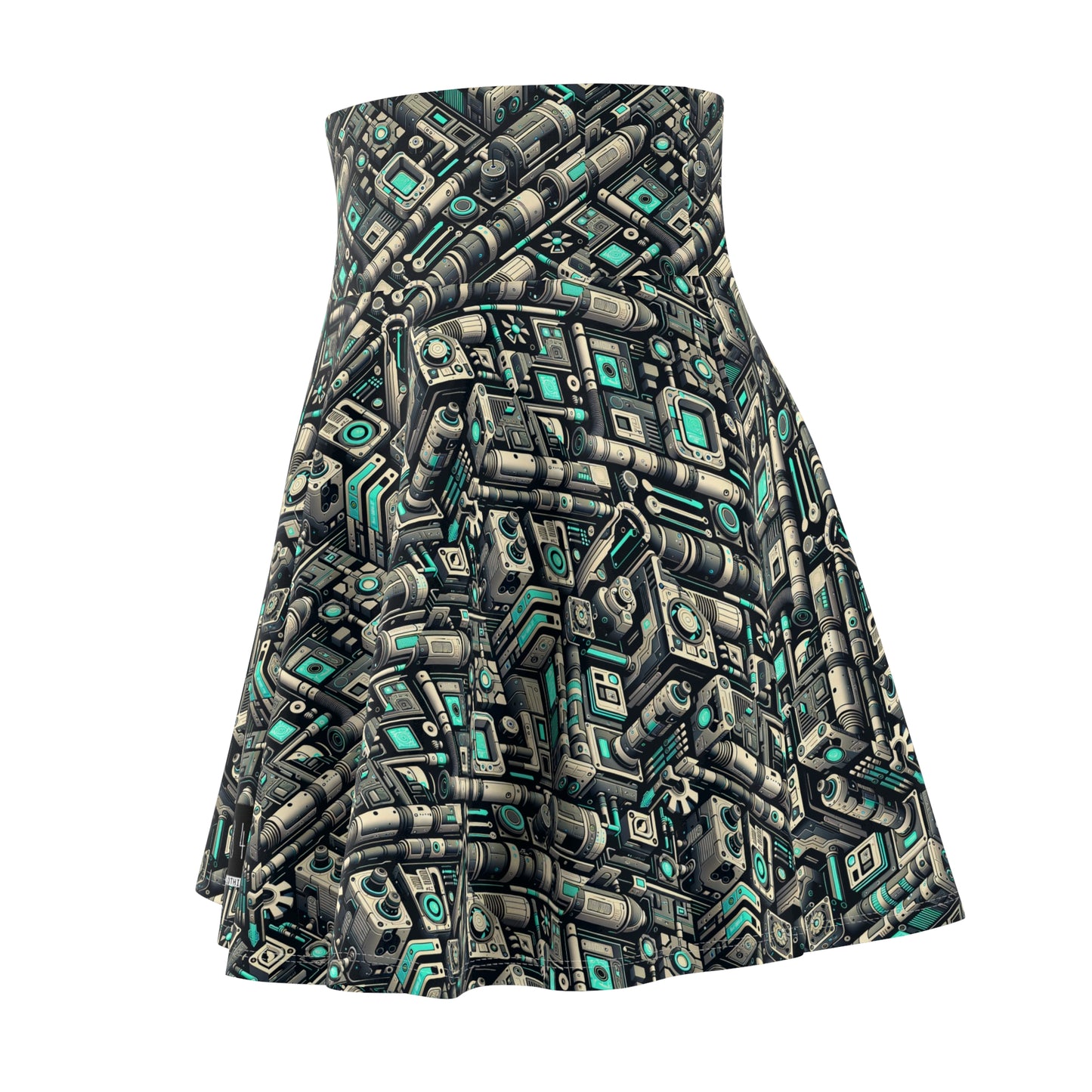 Tech Utility Fusion Modern Tech Streetwear Women's Skater Skirt - 8404 Design-49