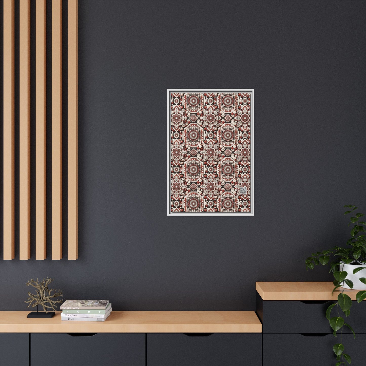 Neo Jomon Sculptural Aesthetics Artisanal Streetwear Matte Canvas, Framed (multi-Color) - 8404 Design-55 A
