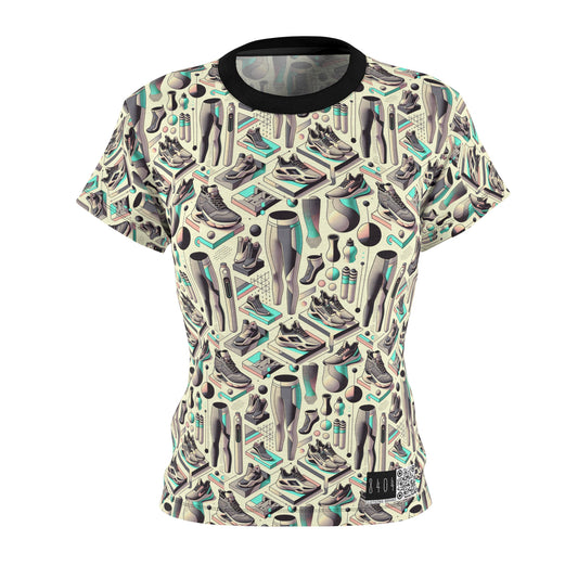 Tech-Infused Athleisure Futuristic Athletic Tech Women's Cut & Sew Tee - 8404 Design-44