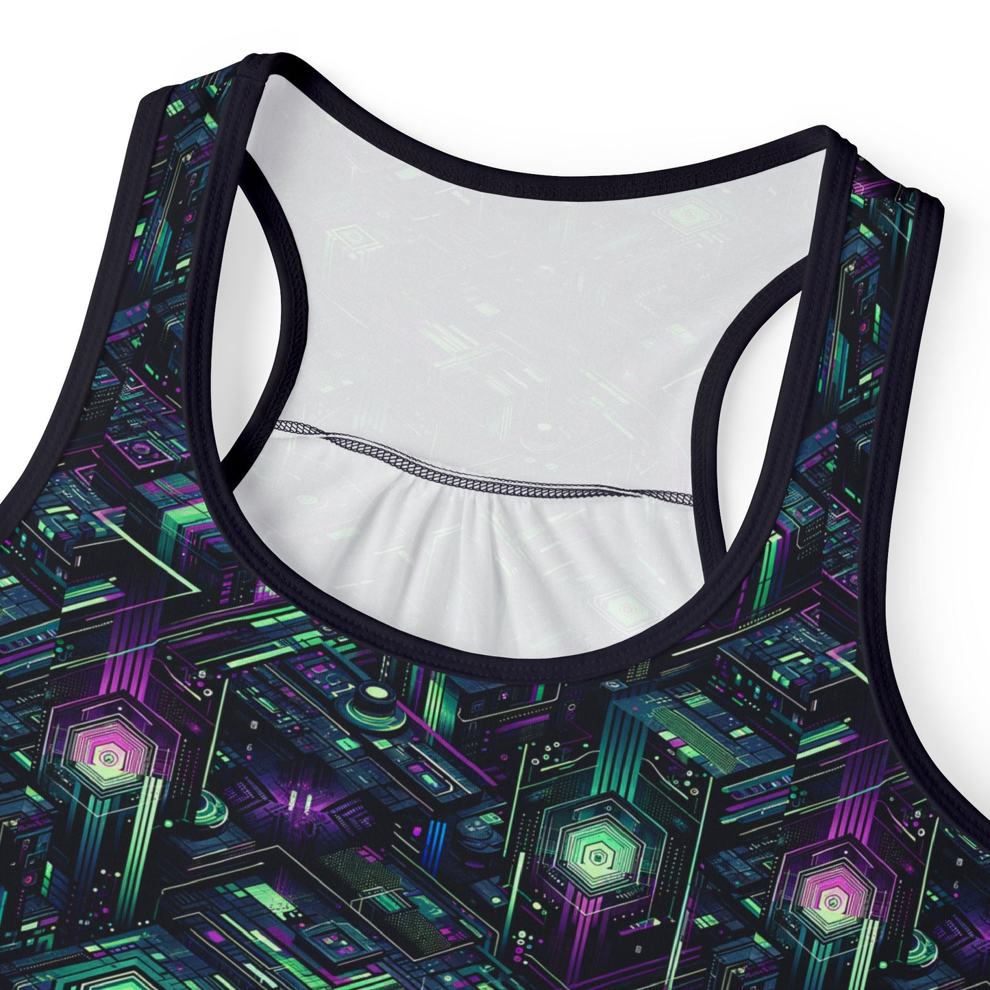 Tech Noir Aesthetics Tech-Forward Urban Dystopia Women's Tank Top - 8404 Design-43