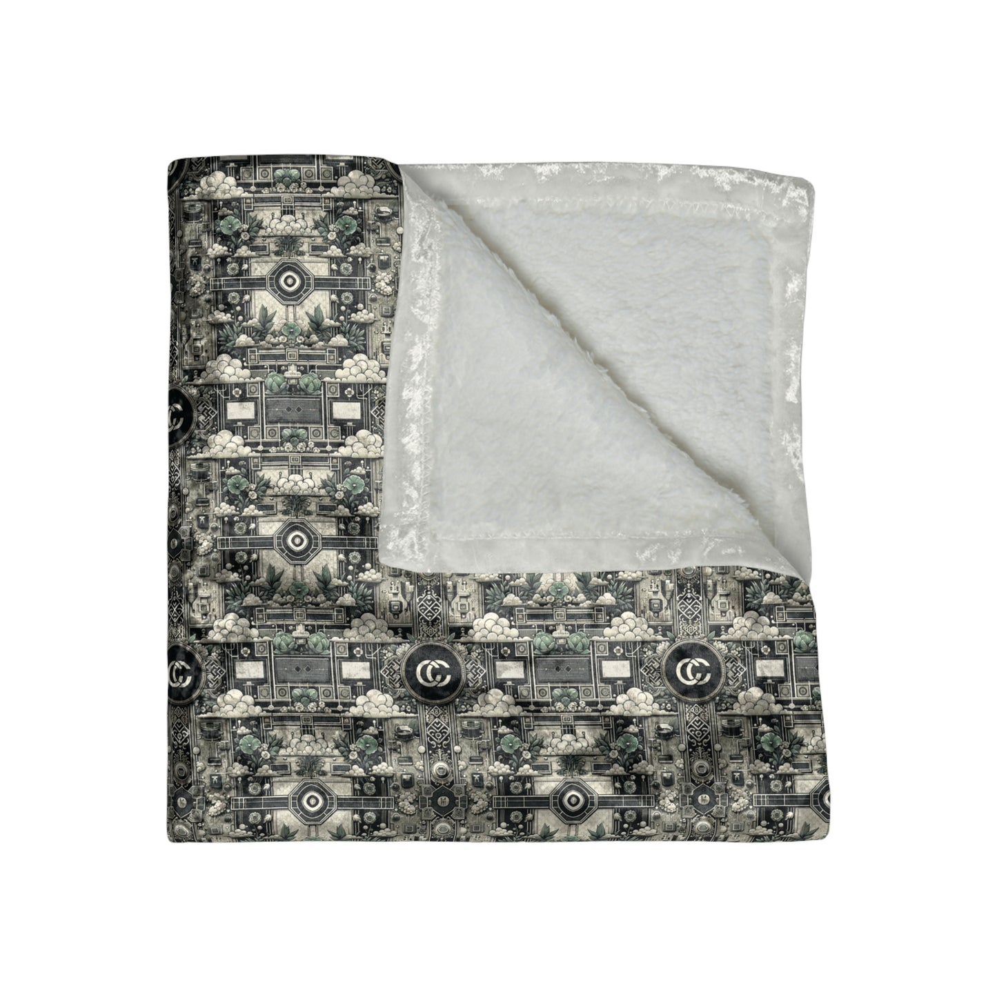 Cyber Garden Party Tech Garden Extravaganza Crushed Velvet Blanket - 8404 Design-54