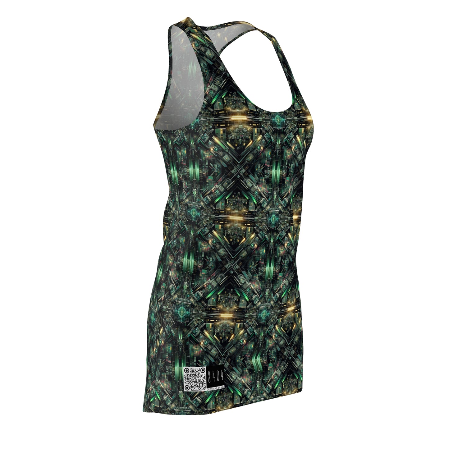 Tech Noir Graphics Tech-Inspired Streetwear Women's Cut & Sew Racerback Dress - 8404 Design-56