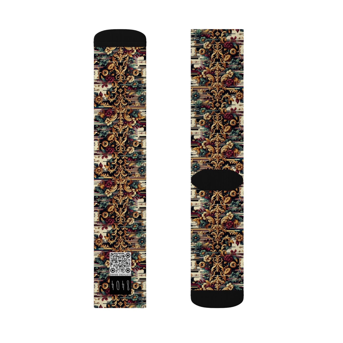 Digital Renaissance Modern Baroque Fusion Sublimation Socks - 8404 Design-63