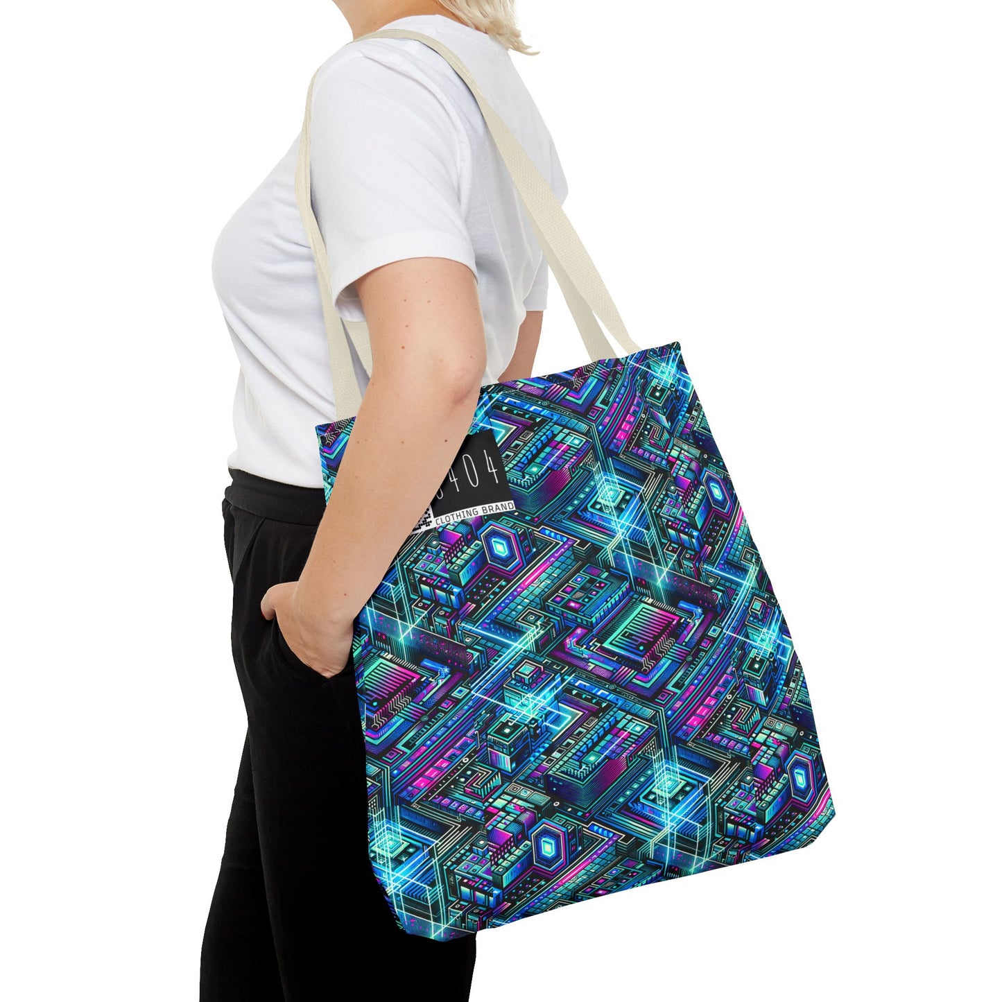 Digital Dreamland Futuristic Tech Aesthetic Tote Bag - 8404 Design-42