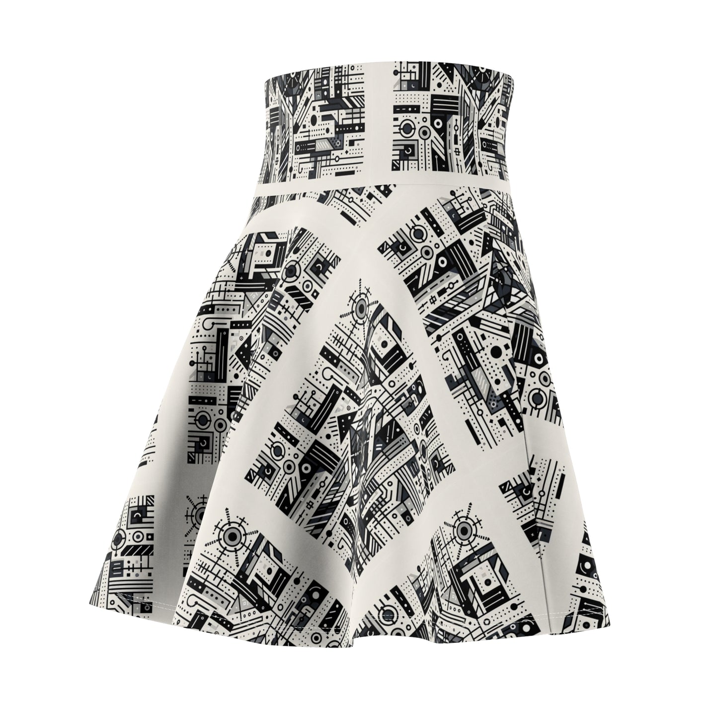 Digital Minimalism Minimalist Tech Women's Skater Skirt - 8404 Design-47