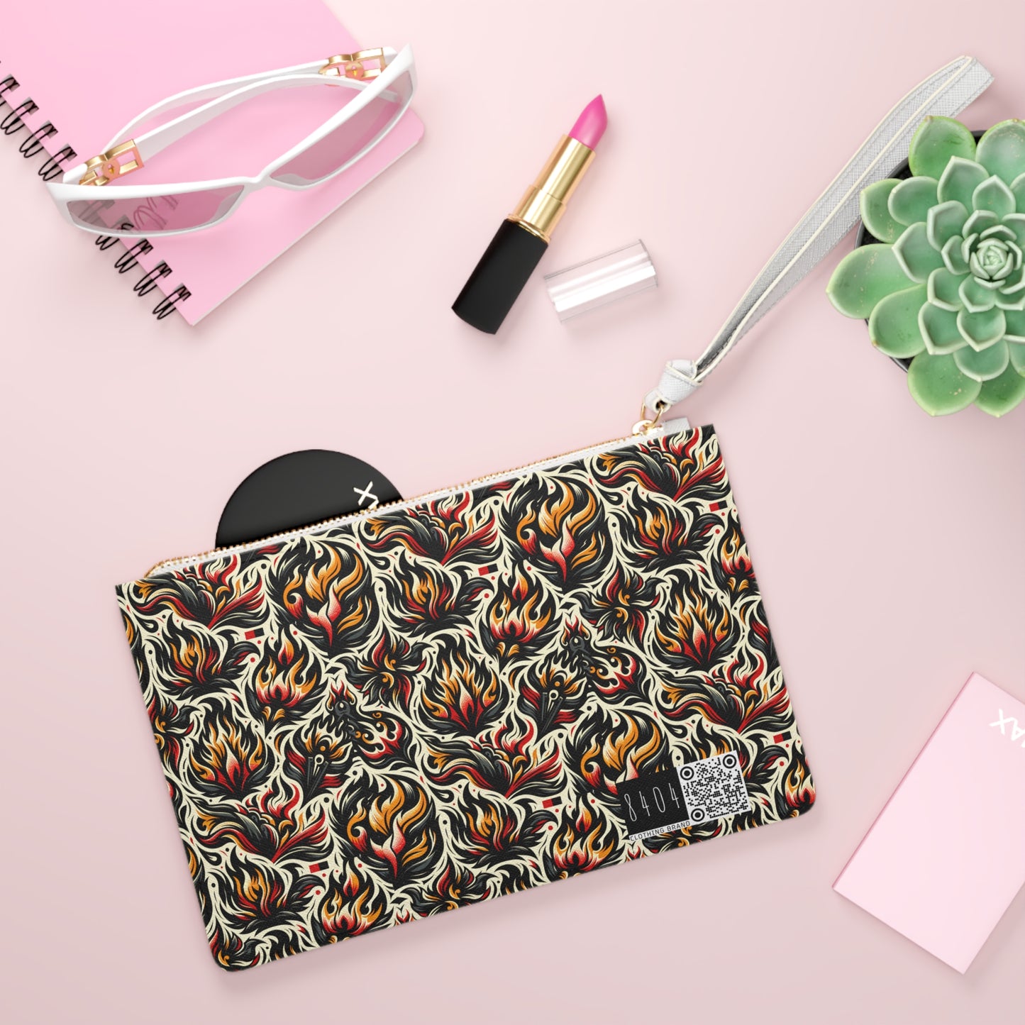 Fire & Flames Bold Streetwear Statement Clutch Bag - 8404 Design-57