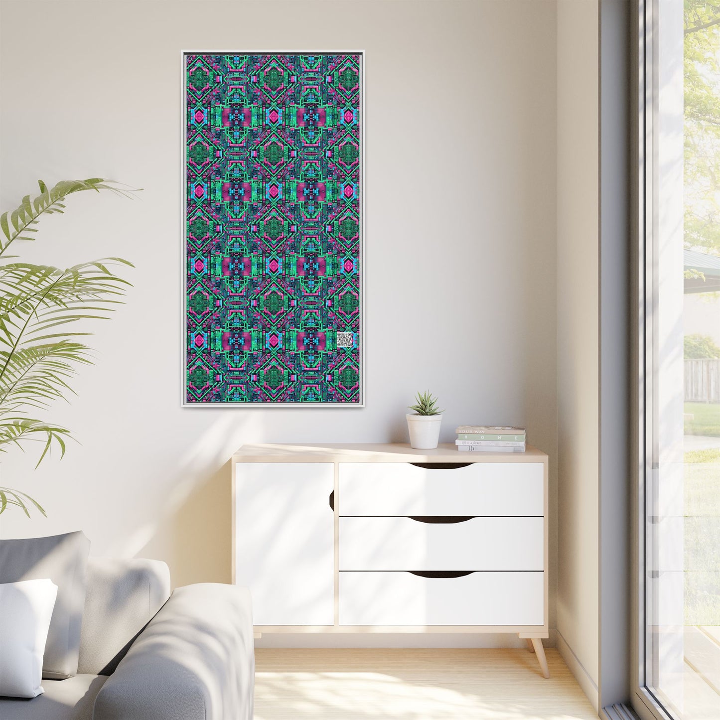 Digital Glitch Vibes Tech-Inspired Streetwear Matte Canvas, Framed (multi-Color) - 8404 Design-71 B