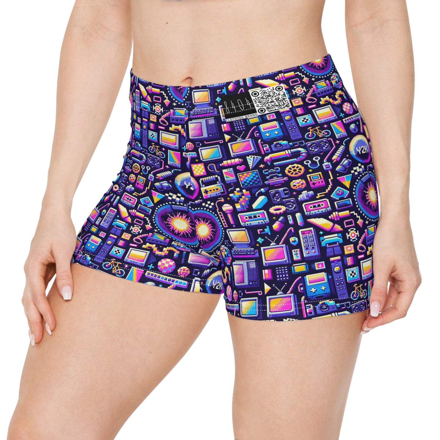 Digital Nostalgia Modern Retro Fusion Women's Shorts - 8404 Design-64
