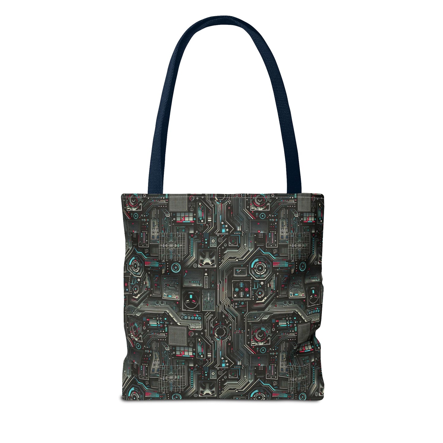 Tech Noir Aesthetics Sleek Tech Streetwear Tote Bag - 8404 Design-52