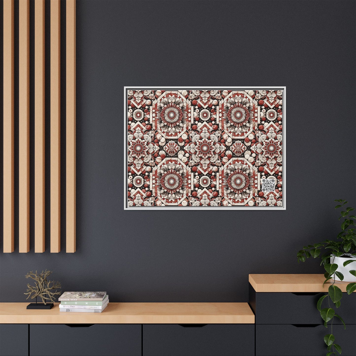 Neo Jomon Sculptural Aesthetics Artisanal Streetwear Matte Canvas, Framed (multi-Color) - 8404 Design-55 A