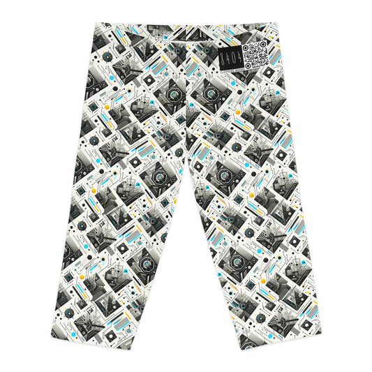 Tech Minimalism Minimalist Tech Women's Capri Leggings - 8404 Design-47