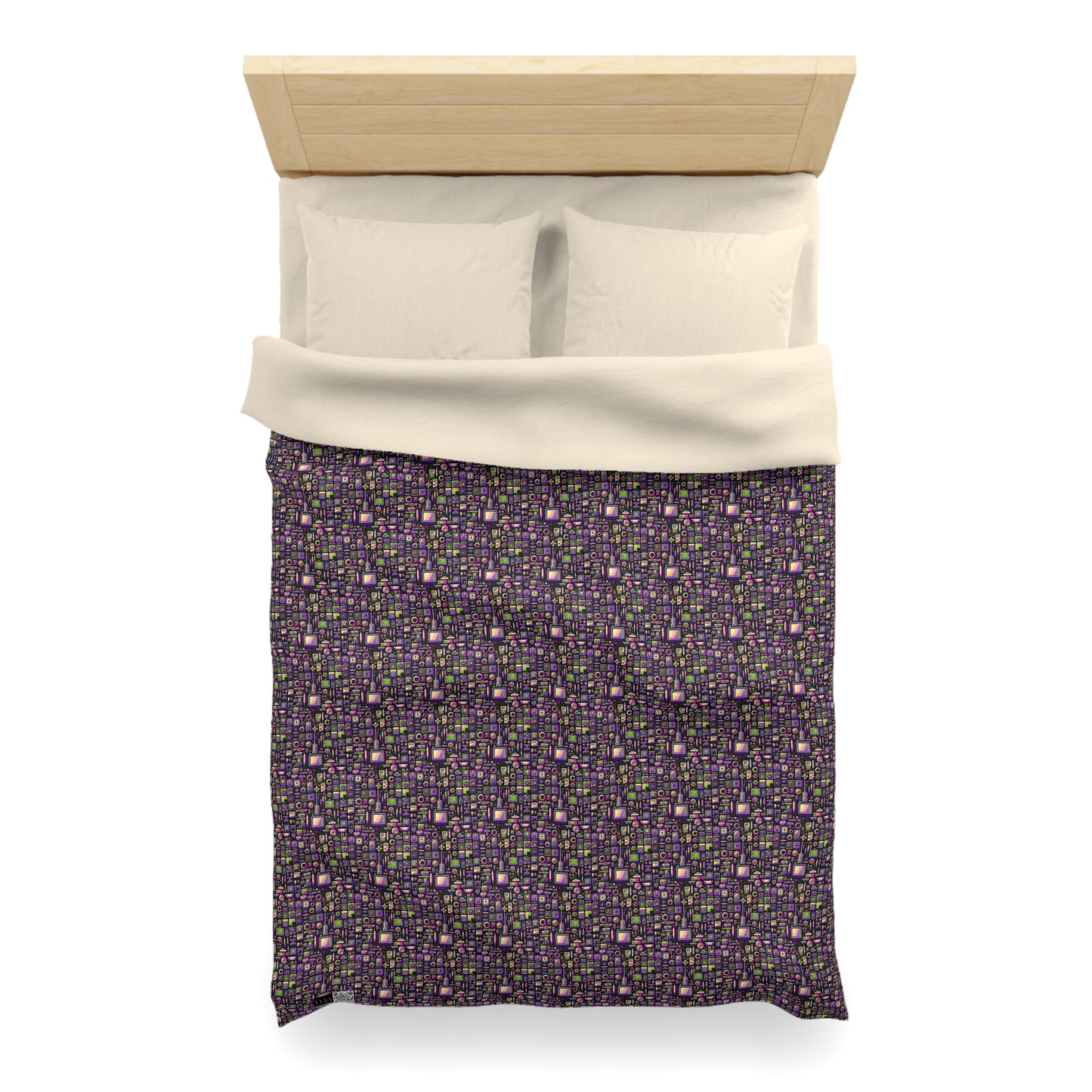 Digital Nostalgia Remix Modern Vintage Fusion Microfiber Duvet Cover - 8404 Design-67