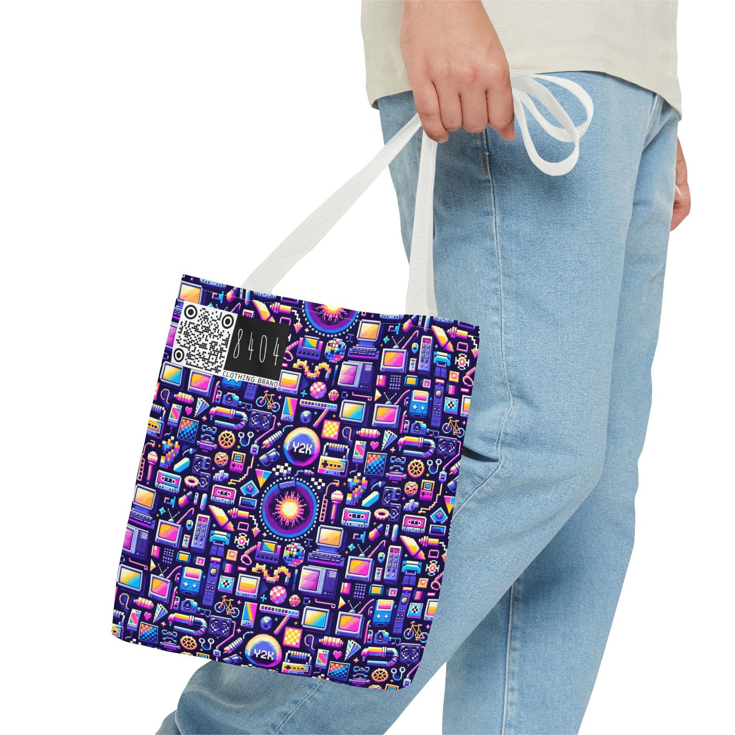 Digital Nostalgia Modern Retro Fusion Tote Bag - 8404 Design-64