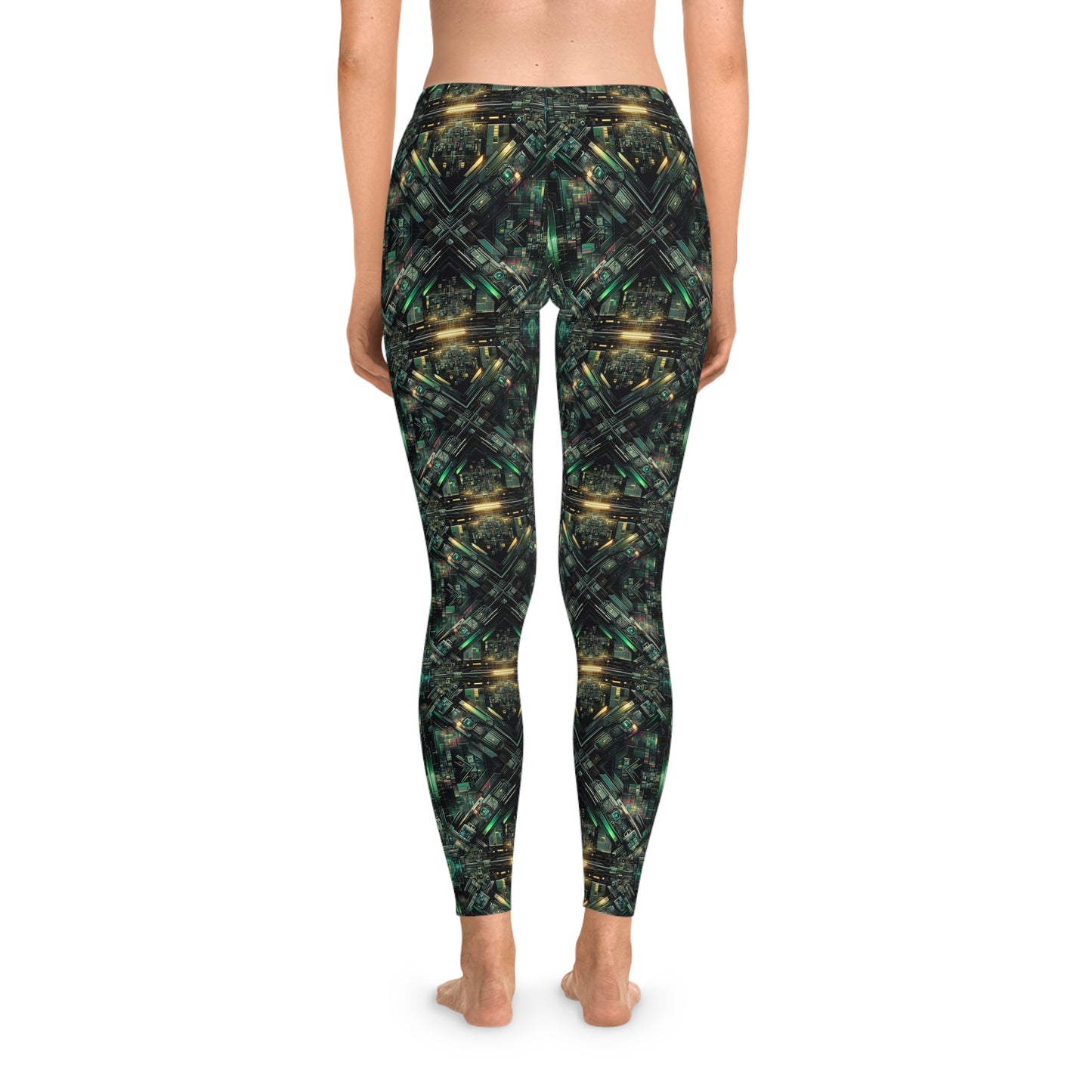 Tech Noir Graphics Tech-Inspired Streetwear Stretch Leggings - 8404 Design-56
