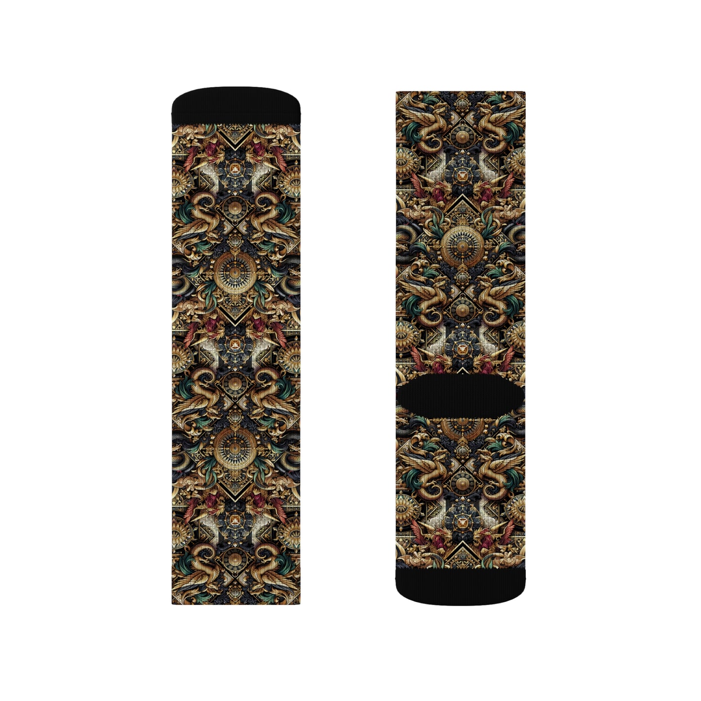 Digital Renaissance Luxurious Streetwear Inspired By Classical Art With a Modern Twist Sublimation Socks - 8404 Design-76