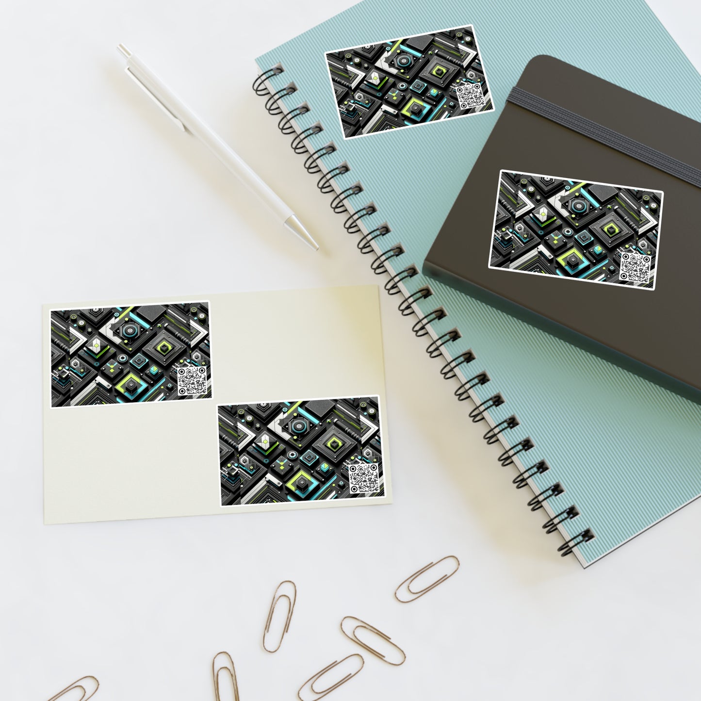 Tech-Infused Activewear Modern Tech Minimalism Sticker Sheets - 8404 Design-49