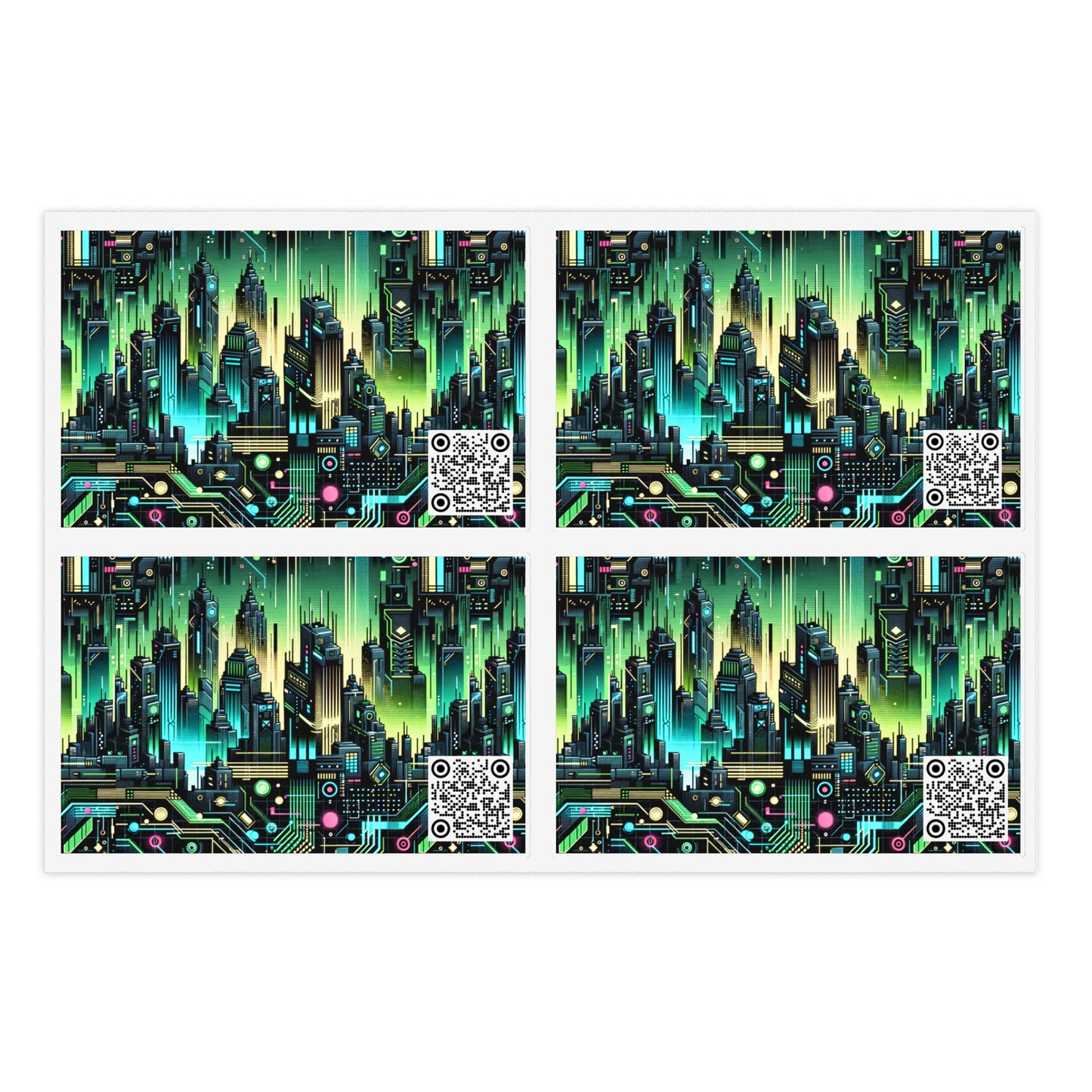 Cyber Punk Graphics Tech-Inspired Cyberpunk Sticker Sheets - 8404 Design-54