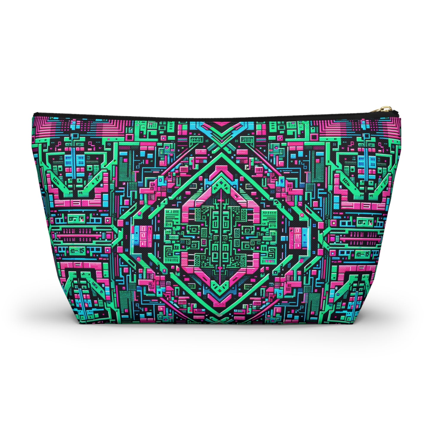 Digital Glitch Vibes Tech-Inspired Streetwear Accessory Pouch W T-Bottom - 8404 Design-71