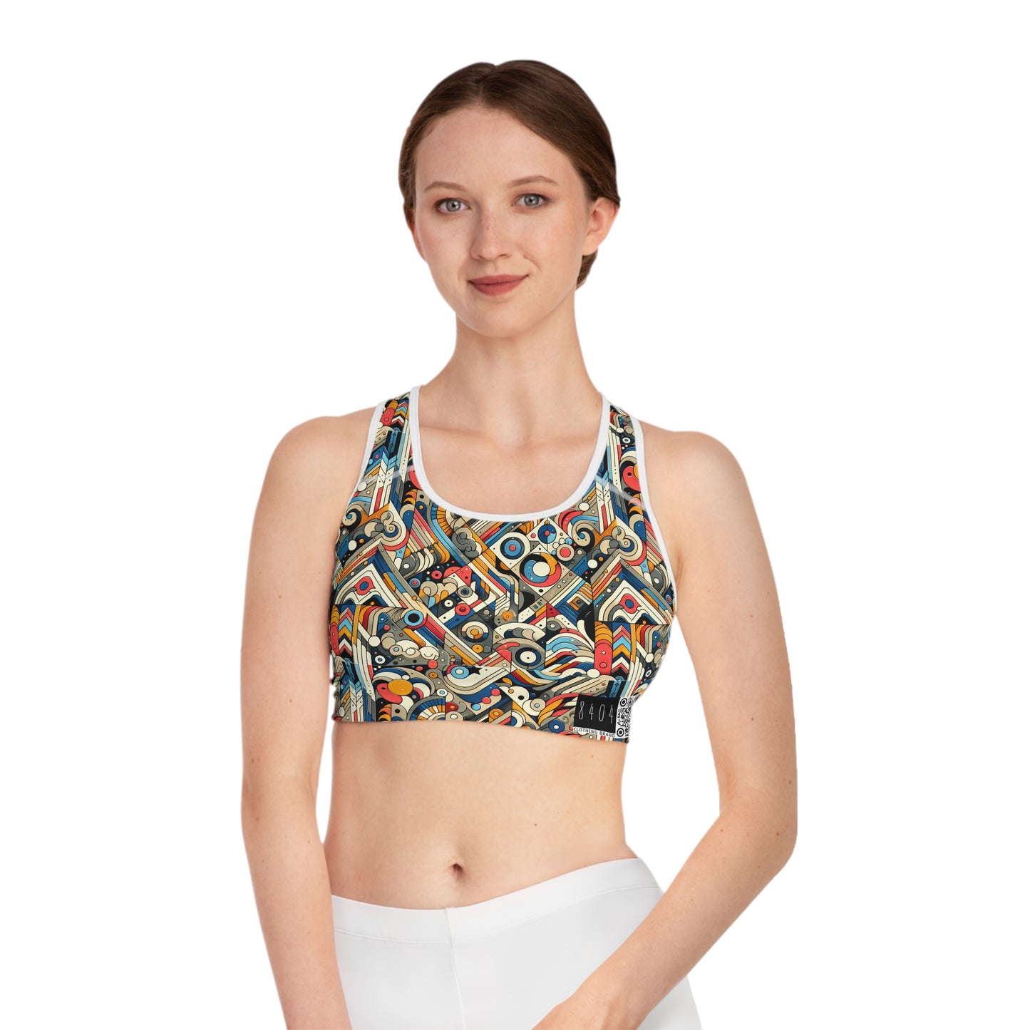 Abstract Graphic Art Modern Artistic Expression Sports Bra - 8404 Design-62