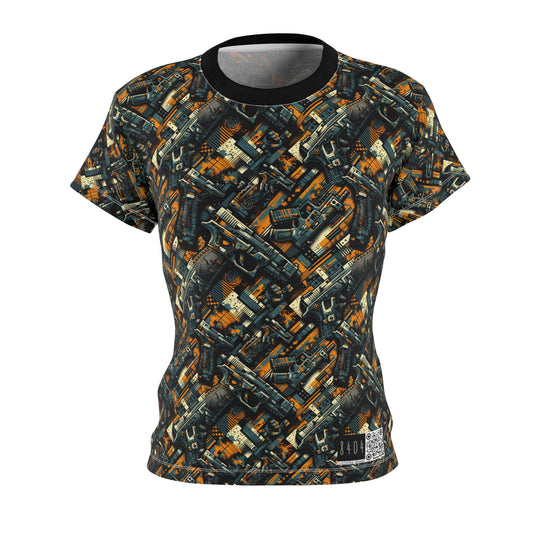 Digital Punk Futuristic Grunge Women's Cut & Sew Tee - 8404 Design-47