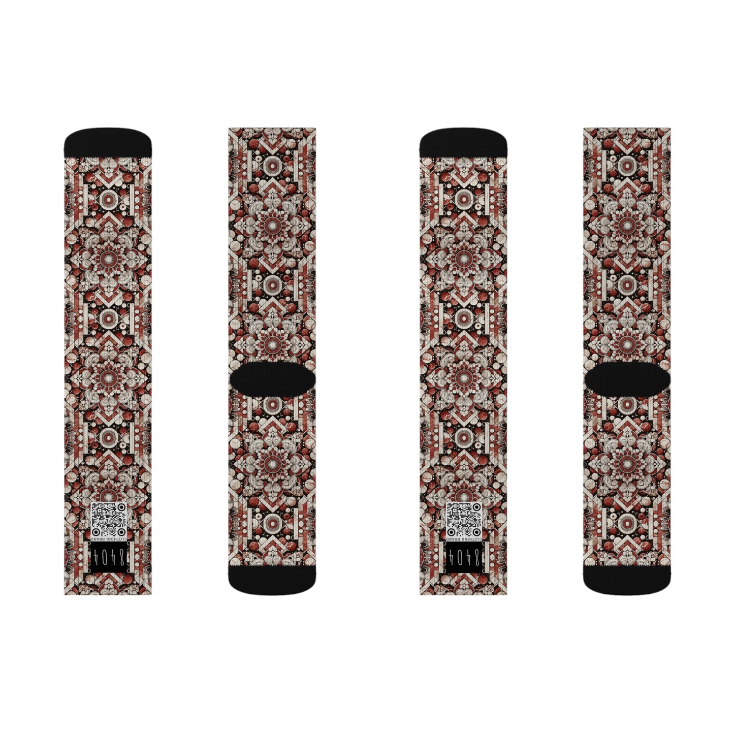 Neo Jomon Sculptural Aesthetics Artisanal Streetwear Sublimation Socks - 8404 Design-55
