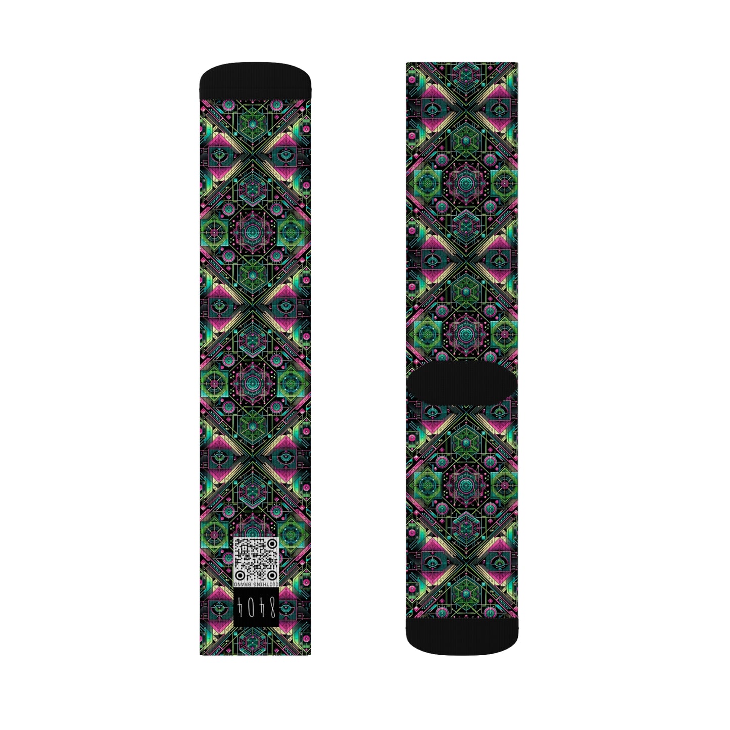Tech-Infused Graphics Tech-Forward Streetwear Sublimation Socks - 8404 Design-45