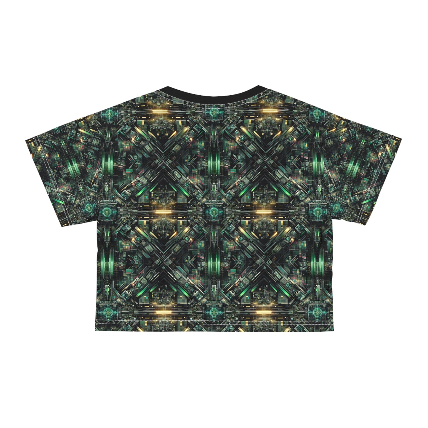 Tech Noir Graphics Tech-Inspired Streetwear Crop Tee - 8404 Design-56