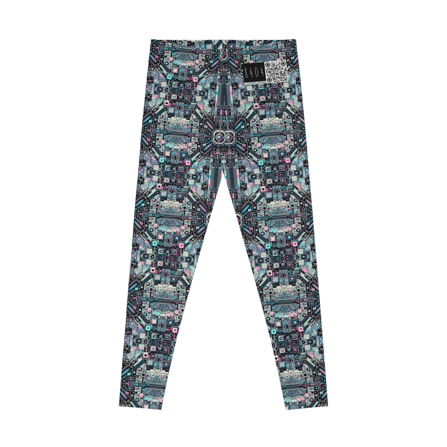 Digital Renaissance Tech-Forward Maximalism Stretch Leggings - 8404 Design-44