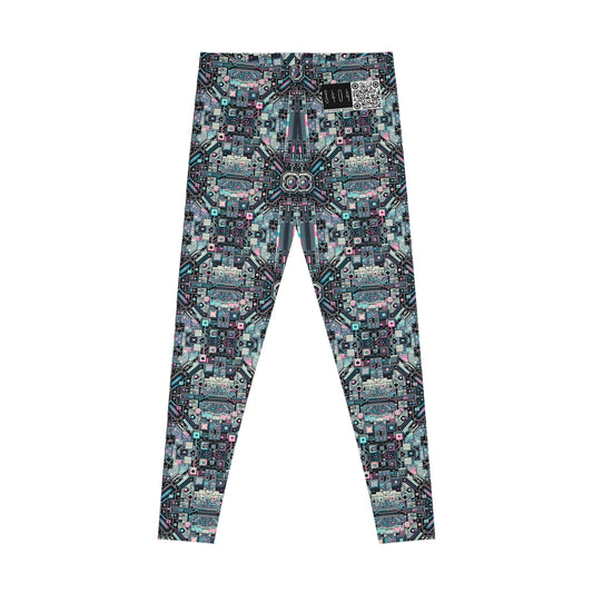 Digital Renaissance Tech-Forward Maximalism Stretch Leggings - 8404 Design-44