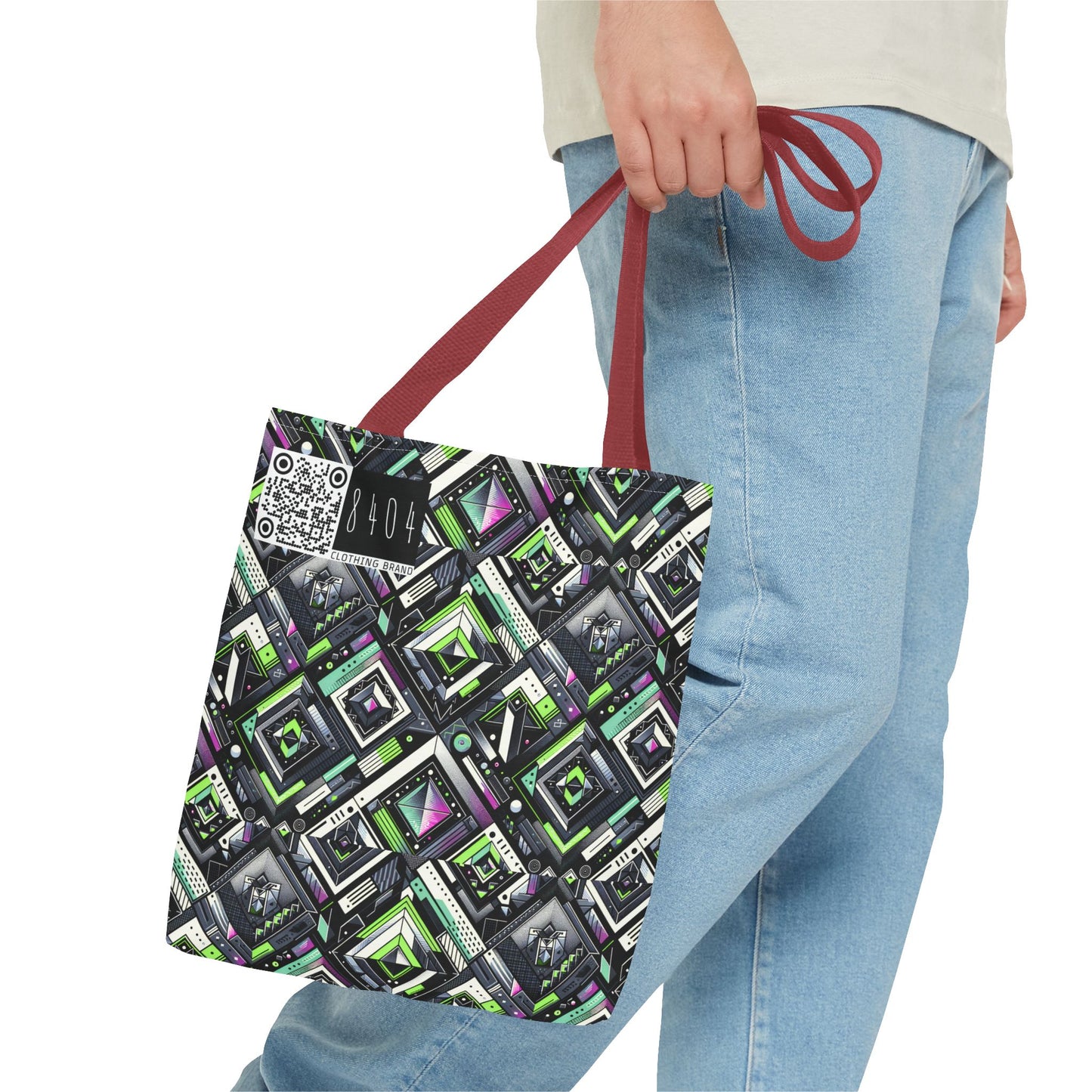 Retro Futurism Graphics Tech-Forward Streetwear Tote Bag - 8404 Design-48