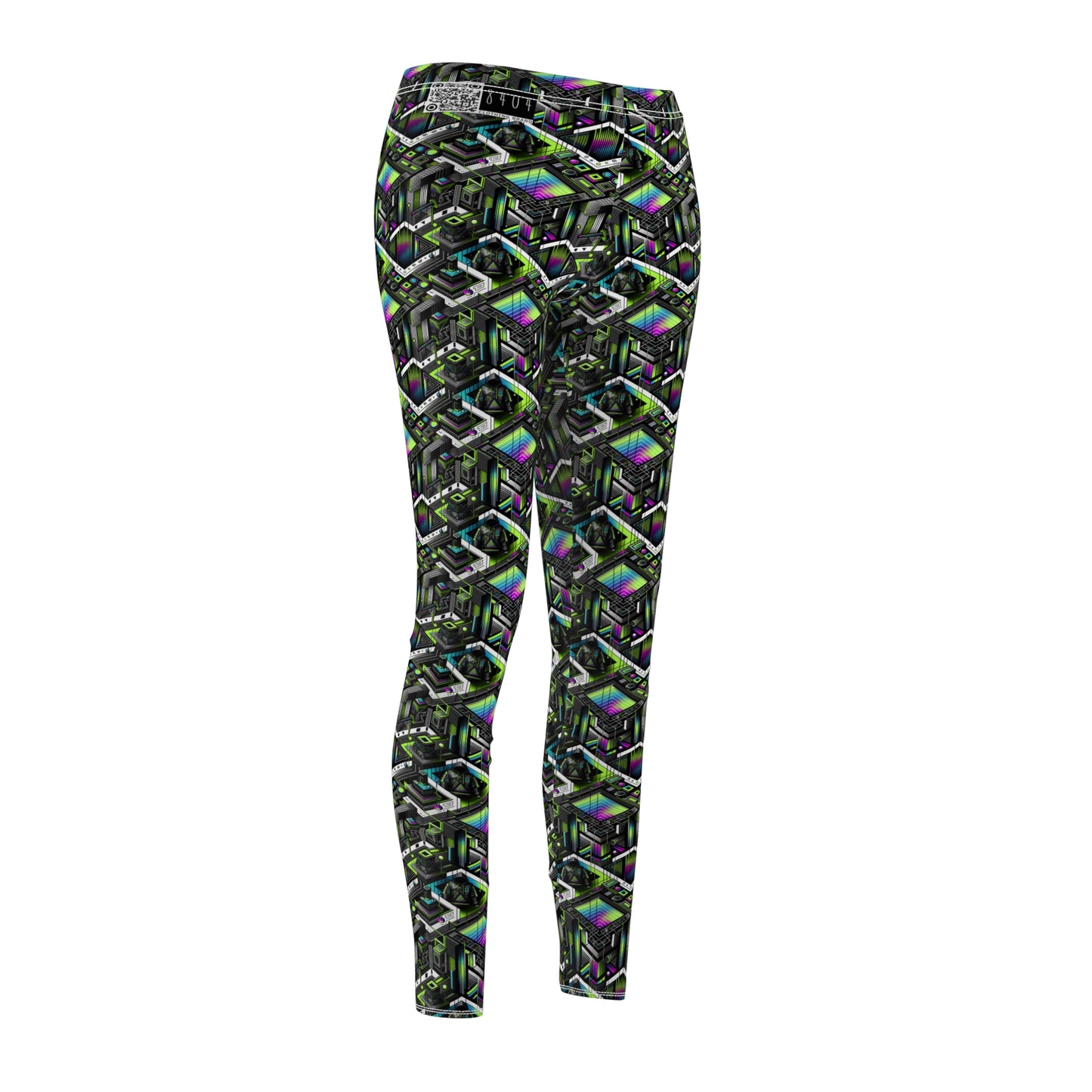 Retro Futurism Graphics Tech-Forward Streetwear Women's Cut & Sew Casual Leggings - 8404 Design-52