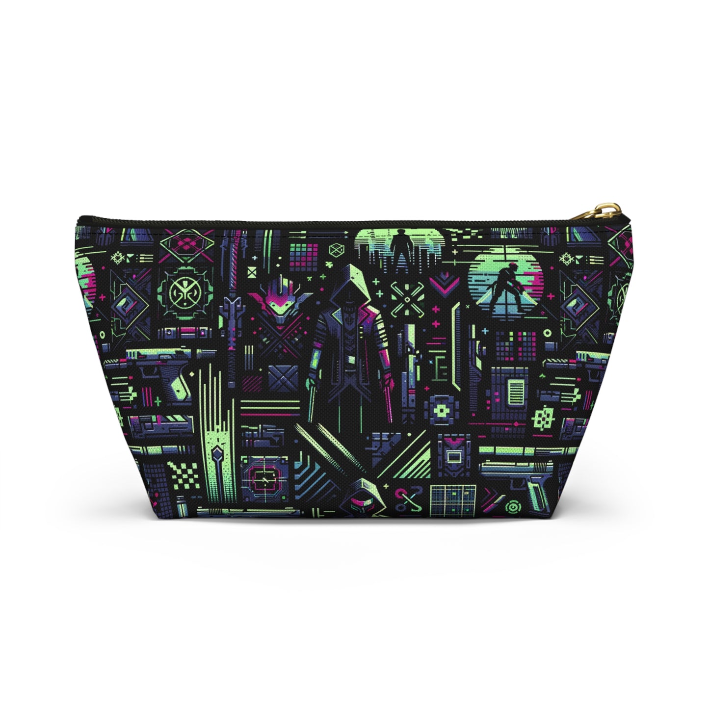 Tech Noir Futuristic Cyberpunk Accessory Pouch W T-Bottom - 8404 Design-63