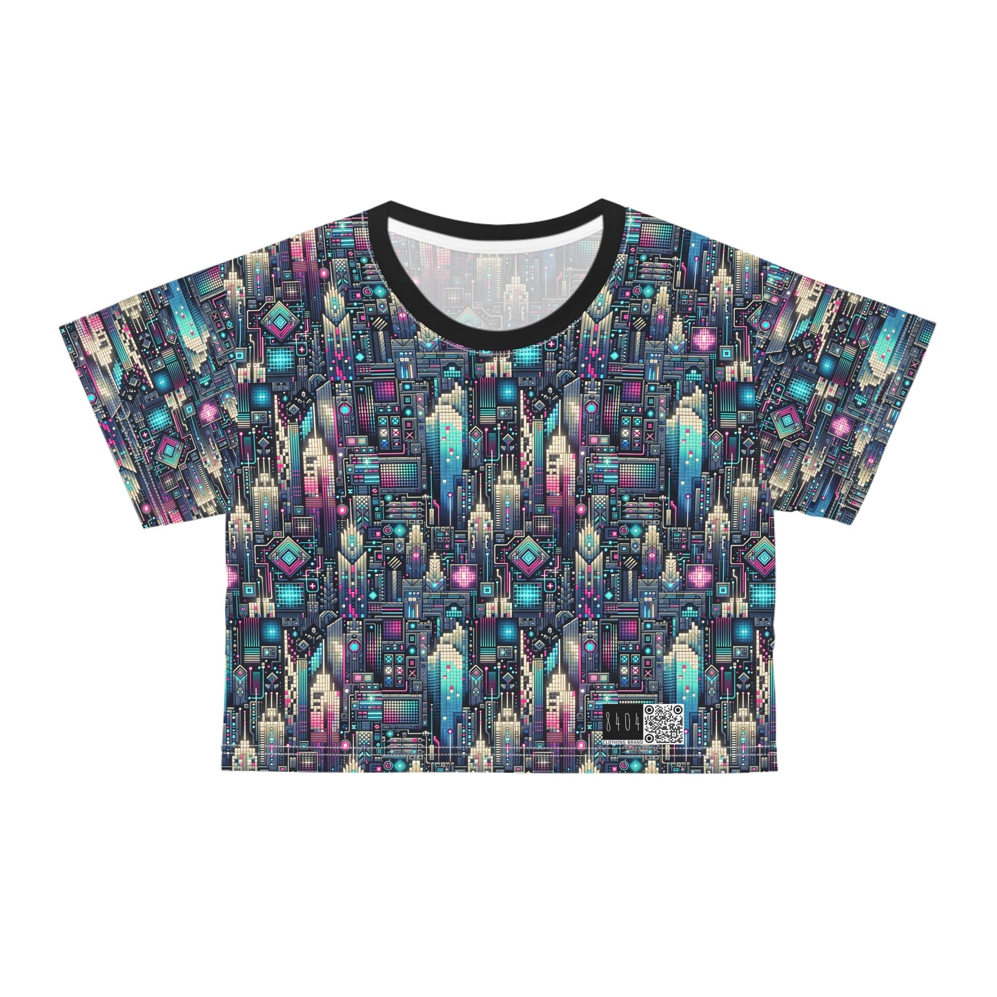 Digital Renaissance Tech-Forward Maximalism Crop Tee - 8404 Design-56